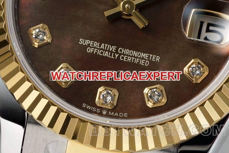 ARF FactoryRolex log top-tier black mother-of-pearl disc 31mm gold three-lattice chain link 278273front live photo