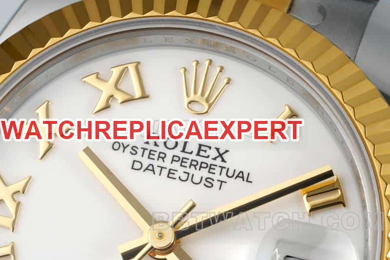 ARF FactoryRolex log 1:1super clonewhite dial31mm gold three-lattice chain link278273front live photo