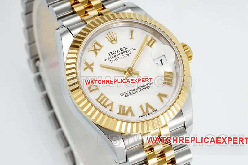 ARF FactoryRolex log 1:1super clonewhite dial31mm gold five-lattice chain link278273front live photo