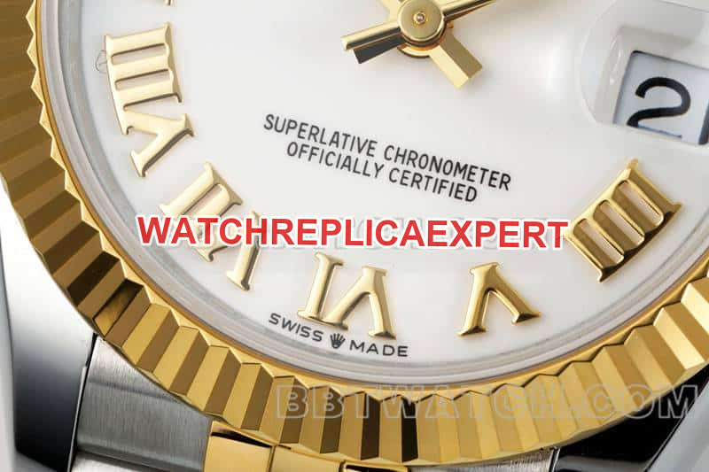 ARF FactoryRolex log 1:1super clonewhite dial31mm gold five-lattice chain link278273front live photo