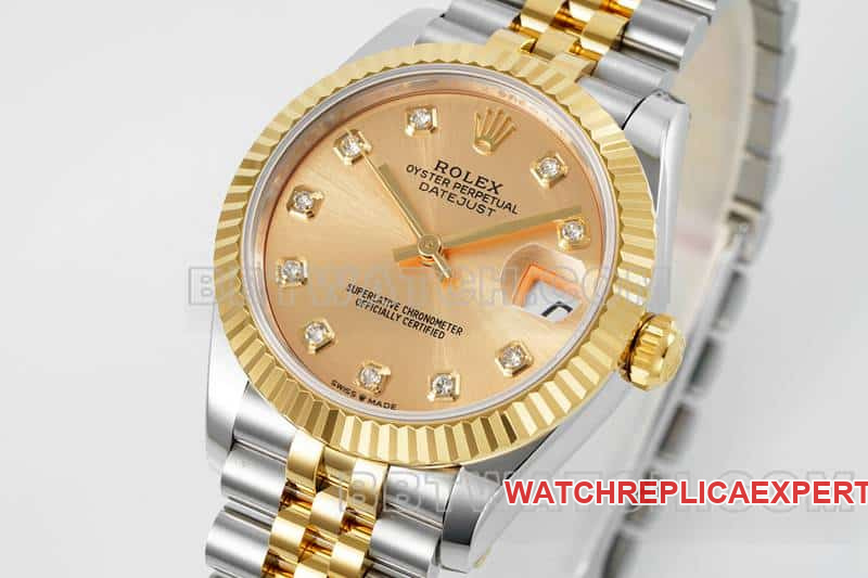ARF factory rolex logbook one to one top gold plate 31mm intermediate gold five compartment links 278273 front real picture