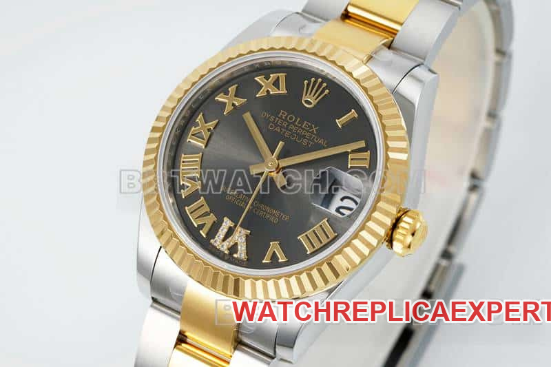 ARF FactoryRolex log top-tier 1:1high-quality replicablack dial31mm gold triple link 278273front live photo