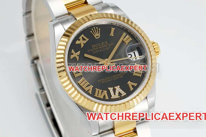 ARF FactoryRolex log top-tier 1:1high-quality replicablack dial31mm gold triple link 278273front live photo