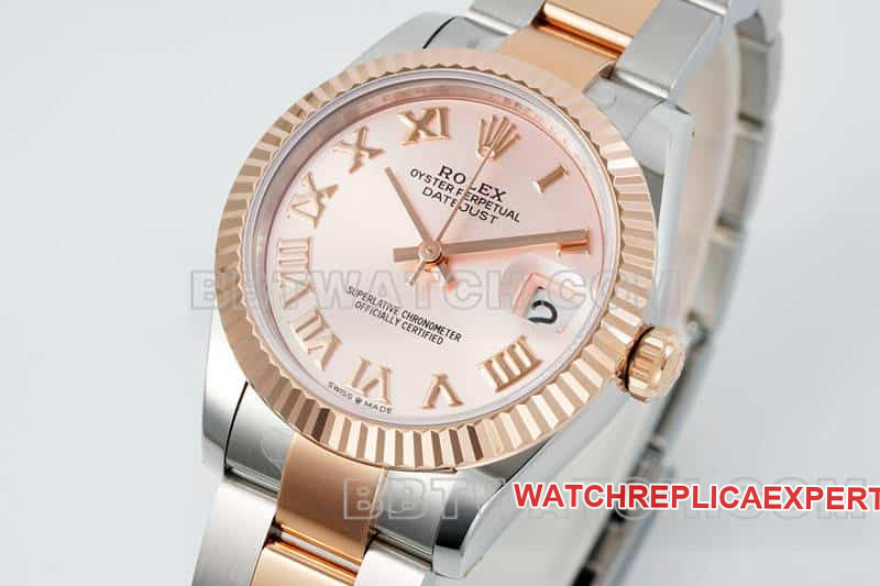 ARF FactoryRolex log top-tier replicarose gold plate 31mm gold three-lattice chain link 278271front live photo