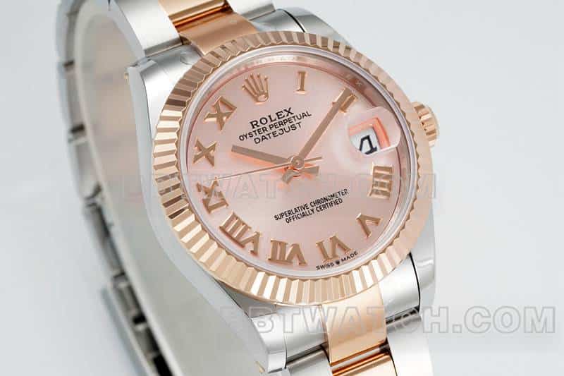 ARF FactoryRolex log top-tier replicarose gold plate 31mm gold three-lattice chain link 278271front live photo