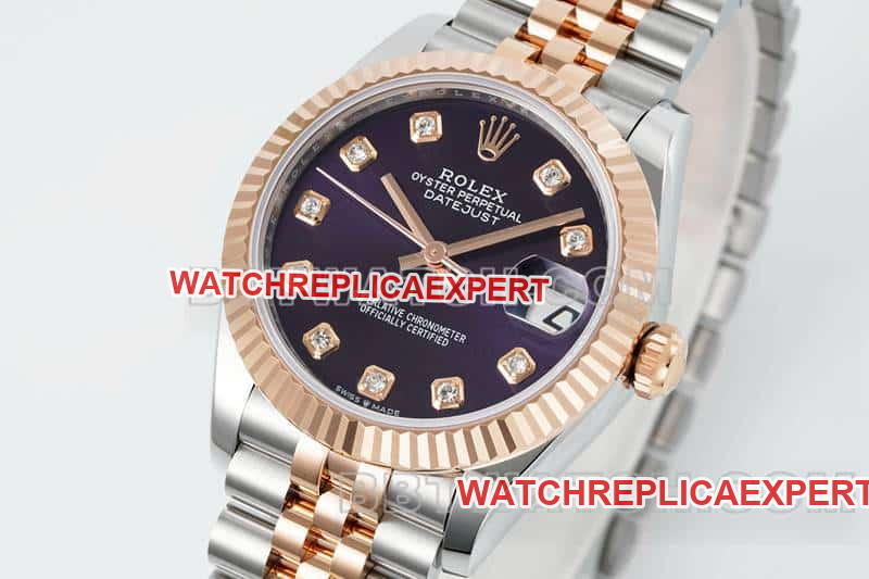 ARF FactoryRolex log 1:1super purple plate 31mm gold five-lattice chain link 278271front live photo