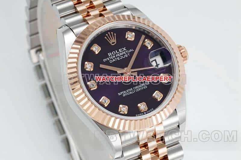 ARF FactoryRolex log 1:1super purple plate 31mm gold five-lattice chain link 278271front live photo