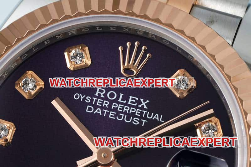 ARF FactoryRolex log 1:1super purple plate 31mm gold five-lattice chain link 278271front live photo