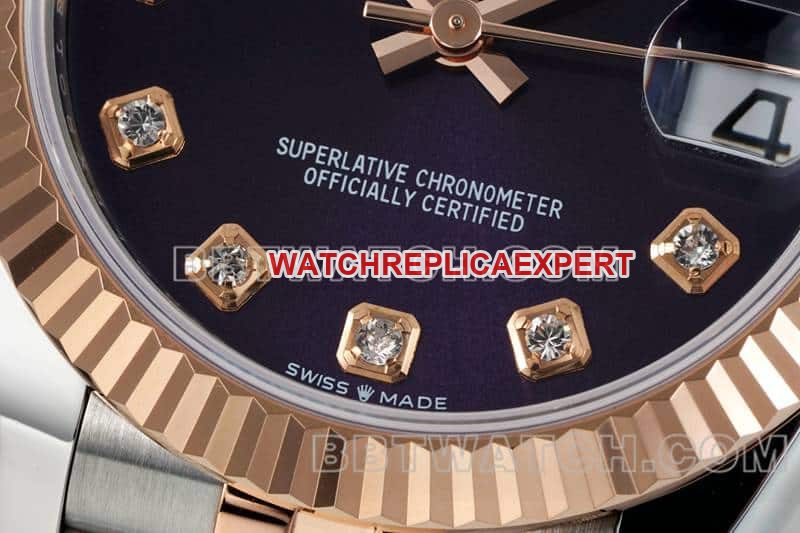 ARF FactoryRolex log 1:1super purple plate 31mm gold five-lattice chain link 278271front live photo