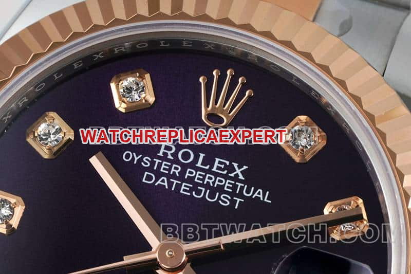 ARF FactoryRolex log 1:1super purple plate 31mm gold three-lattice chain link 278271front live photo