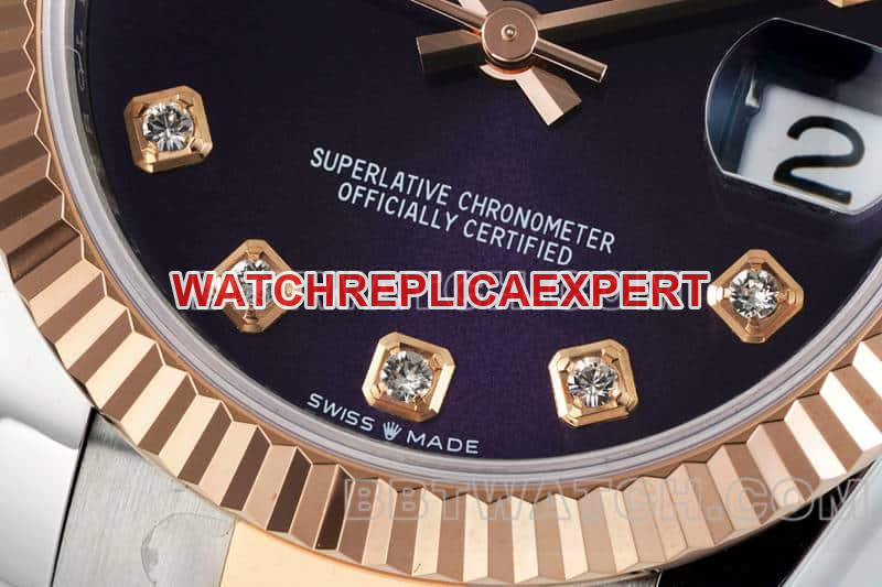 ARF FactoryRolex log 1:1super purple plate 31mm gold three-lattice chain link 278271front live photo