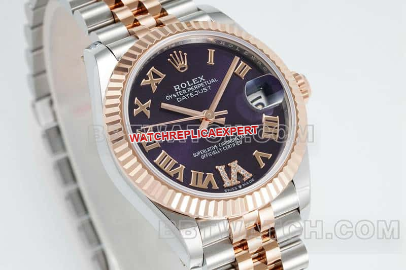 ARF FactoryRolex log 1:1top-tier purple plate 31mm gold five-lattice chain link 278271front live photo