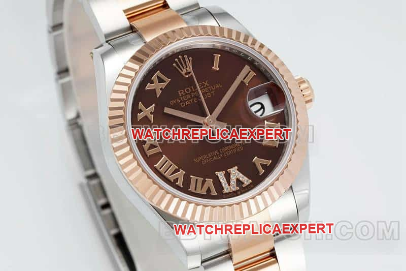 ARF FactoryRolex log top-tier brown disk 31mm gold three-lattice chain link 278271front live photo