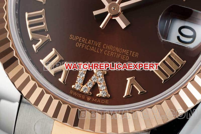 ARF FactoryRolex log top-tier brown disk 31mm gold three-lattice chain link 278271front live photo