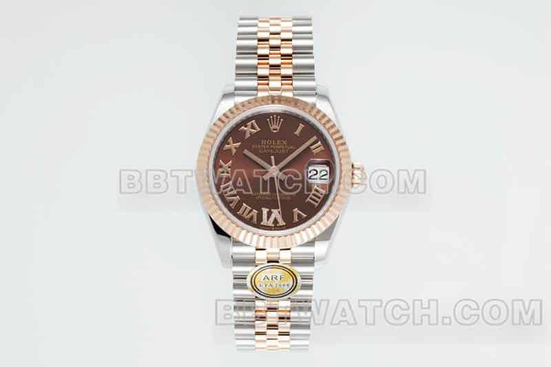 ARF FactoryRolex log 1:1super brown disk 31mm gold five-lattice chain link 278271front live photo