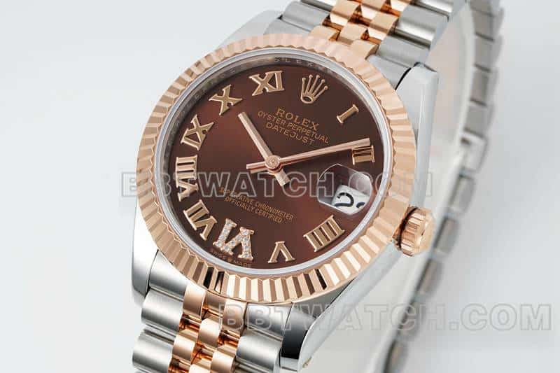 ARF FactoryRolex log 1:1super brown disk 31mm gold five-lattice chain link 278271front live photo