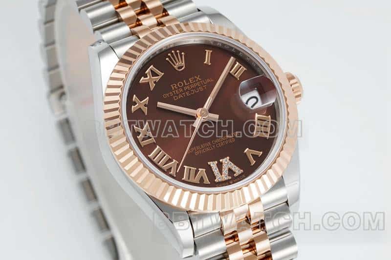 ARF FactoryRolex log 1:1super brown disk 31mm gold five-lattice chain link 278271front live photo