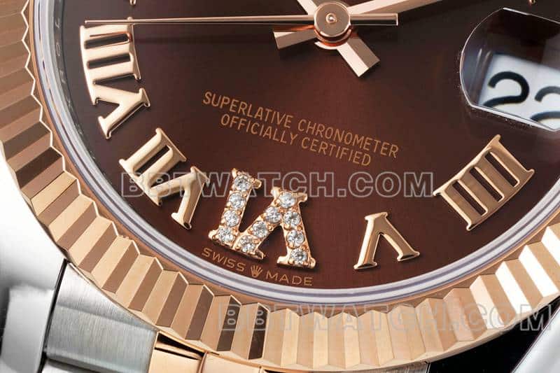 ARF FactoryRolex log 1:1super brown disk 31mm gold five-lattice chain link 278271front live photo