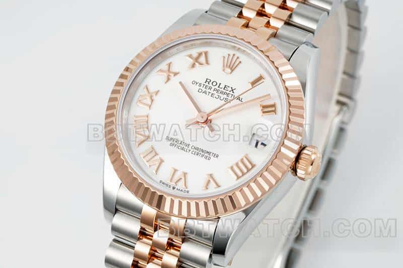 ARF FactoryRolex log 1:1super clonewhite dial31mm gold five-grid chain link278271front live photo