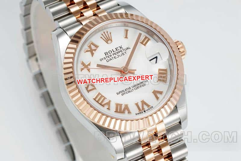 ARF FactoryRolex log 1:1super clonewhite dial31mm gold five-grid chain link278271front live photo