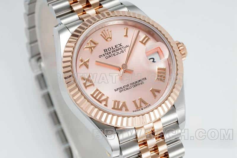 ARF FactoryRolex log 1:1top-tier replicarose gold plate 31mm gold five-lattice chain link 278271front live photo