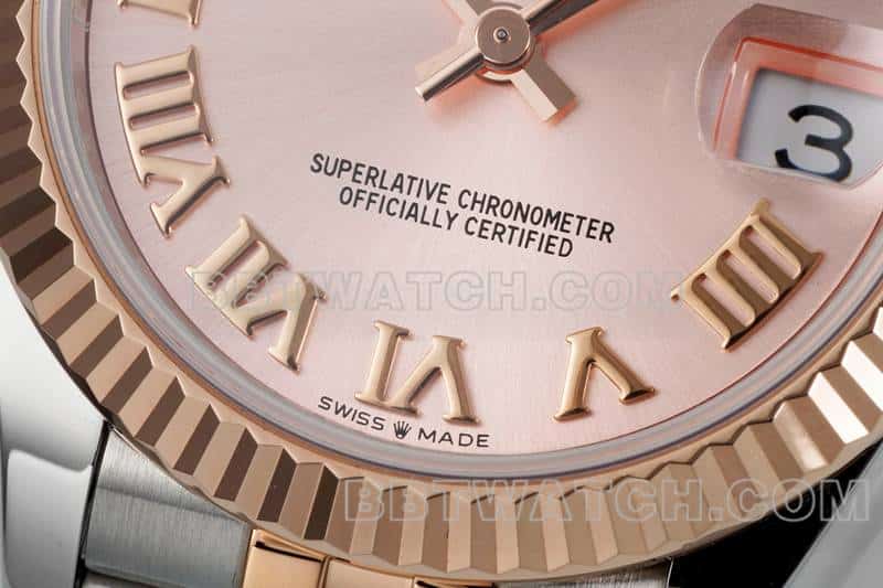 ARF FactoryRolex log 1:1top-tier replicarose gold plate 31mm gold five-lattice chain link 278271front live photo
