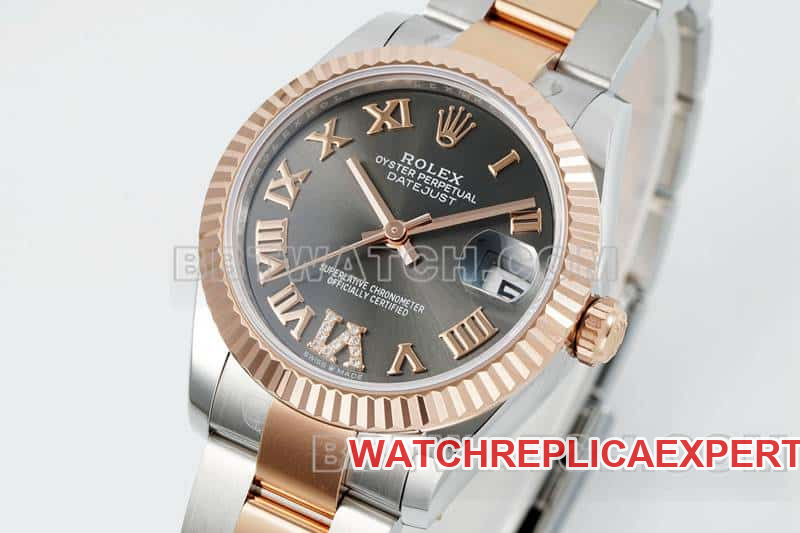 ARF FactoryRolex log 1:1super cloneblack dial31mm gold three-lattice chain link278271front live photo