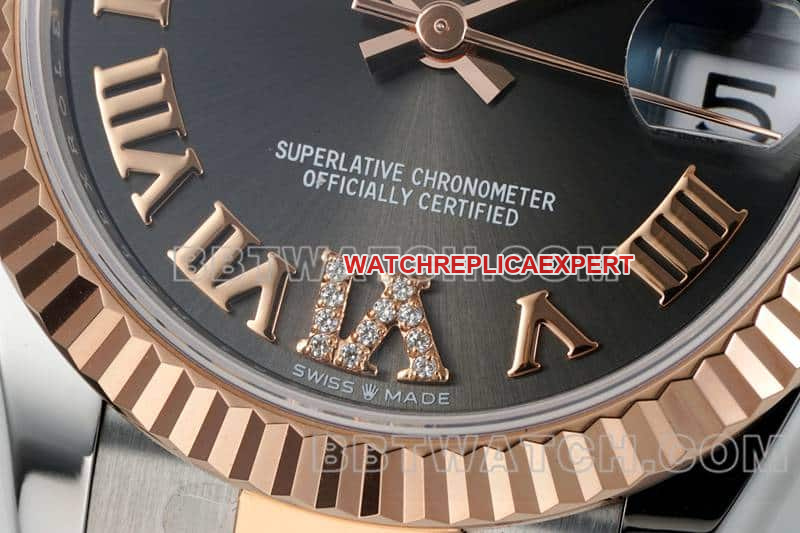 ARF FactoryRolex log 1:1super cloneblack dial31mm gold three-lattice chain link278271front live photo
