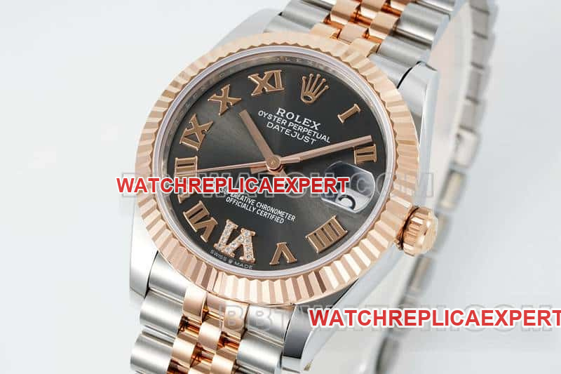 ARF FactoryRolex log super cloneblack dial31mm gold five-lattice chain link 278271front live photo