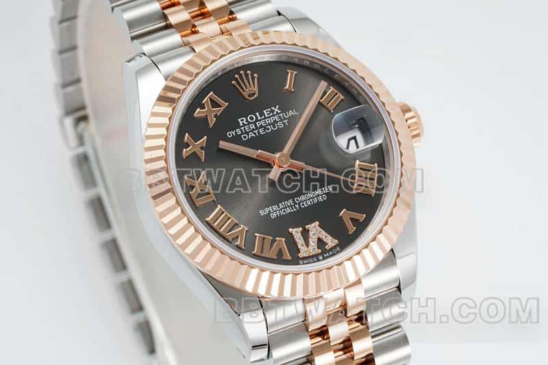 ARF FactoryRolex log super cloneblack dial31mm gold five-lattice chain link 278271front live photo
