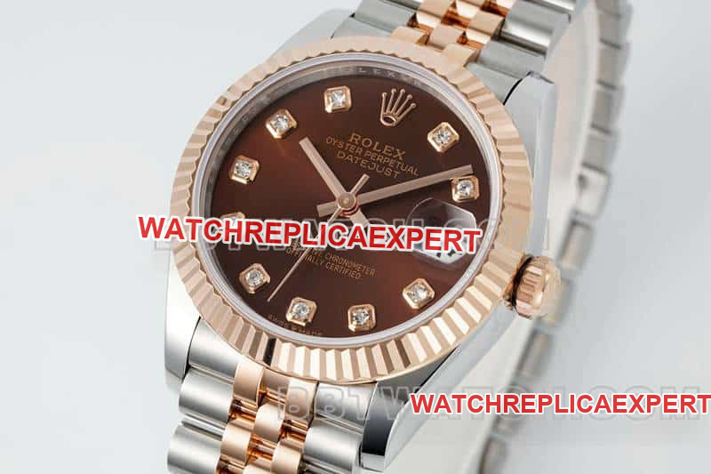 ARF FactoryRolex log 1:1top-tier brown plate 31mm gold five-lattice chain link 278271front live photo