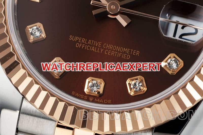 ARF FactoryRolex log 1:1top-tier brown plate 31mm gold five-lattice chain link 278271front live photo