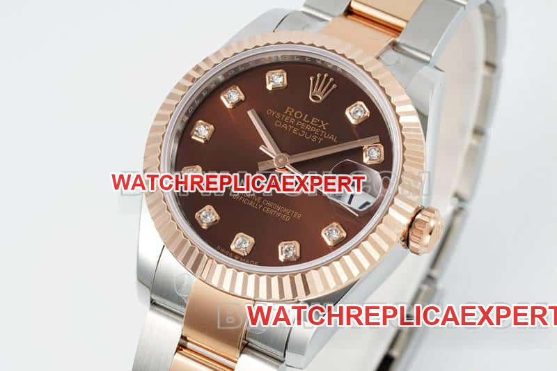 ARF FactoryRolex log top-tier 1:1high-quality brown disk 31mm gold three-grid chain link 278271front live photo
