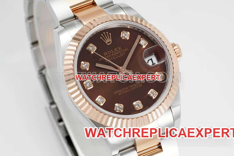 ARF FactoryRolex log top-tier 1:1high-quality brown disk 31mm gold three-grid chain link 278271front live photo