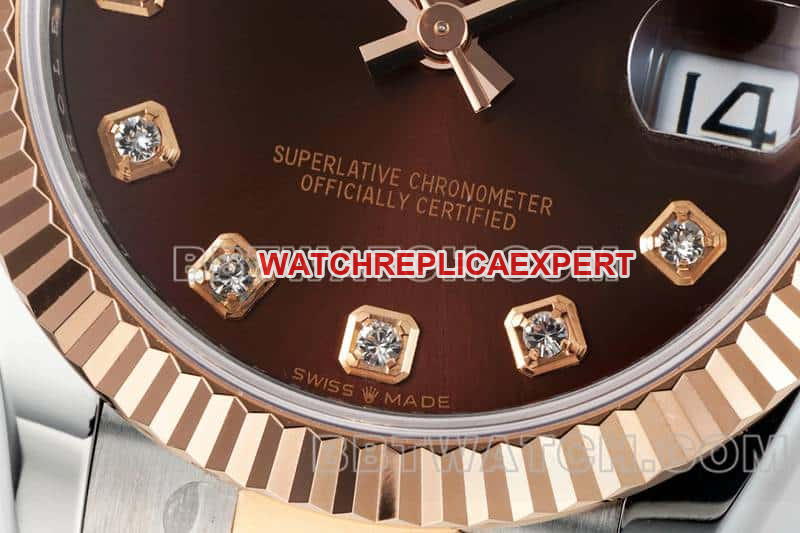 ARF FactoryRolex log top-tier 1:1high-quality brown disk 31mm gold three-grid chain link 278271front live photo