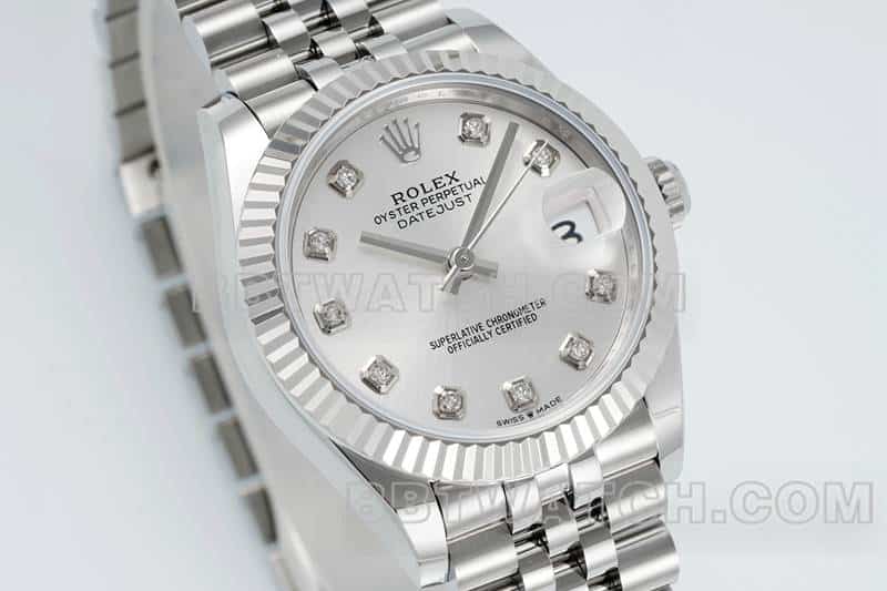ARF FactoryRolex log top-tier 1:1super clonesilver dial31mm five grid link 278274front live photo