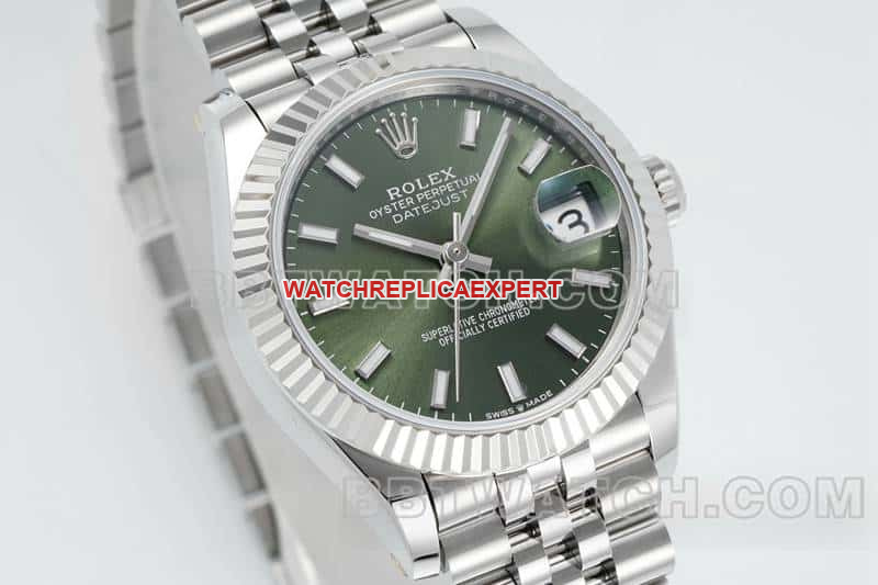 ARF FactoryRolex log 1:1top-tier replicagreen dial stick hour markers 31mm five-grid link 278274front live photo
