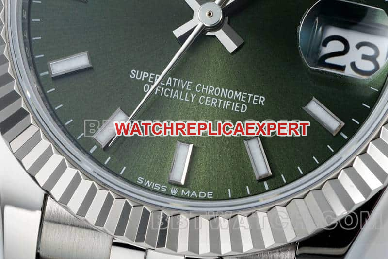 ARF FactoryRolex log 1:1top-tier replicagreen dial stick hour markers 31mm five-grid link 278274front live photo