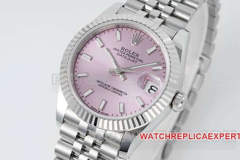 ARF FactoryRolex log top-tier 1:1high-quality powder plate stick hour markers 31mm five-grid chain link 278274front live photo