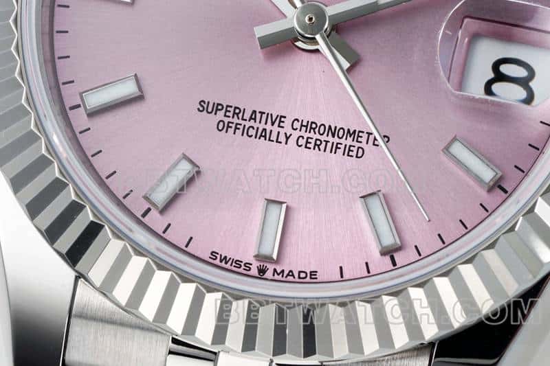 ARF FactoryRolex log top-tier 1:1high-quality powder plate stick hour markers 31mm five-grid chain link 278274front live photo