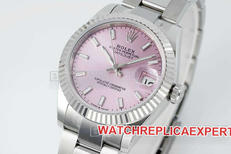 ARF FactoryRolex log top-tier 1:1super pink disk stick hour markers 31mm three-lattice chain link 278274front live photo