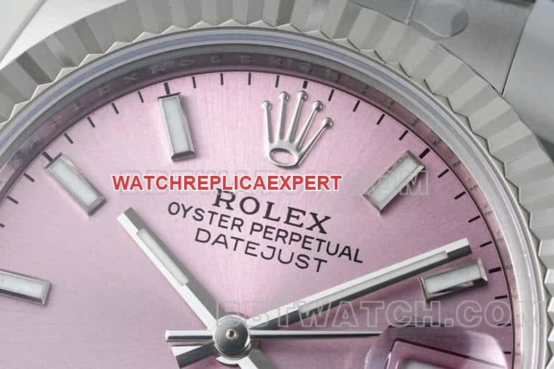 ARF FactoryRolex log top-tier 1:1super pink disk stick hour markers 31mm three-lattice chain link 278274front live photo