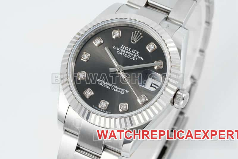ARF FactoryRolex log top-tier replicablack dial31mm three grid link 278274front live photo