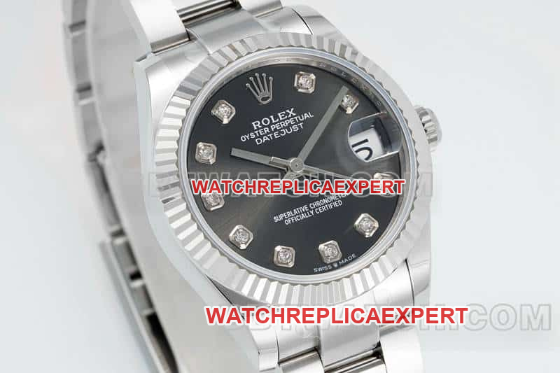 ARF FactoryRolex log top-tier replicablack dial31mm three grid link 278274front live photo