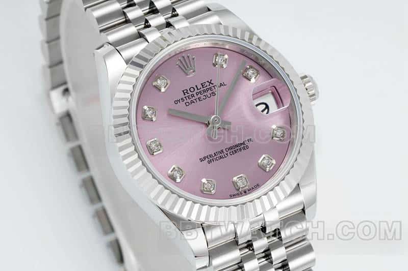 ARF FactoryRolex log 1:1top-tier pink plate 31mm five grid link 278274front live photo