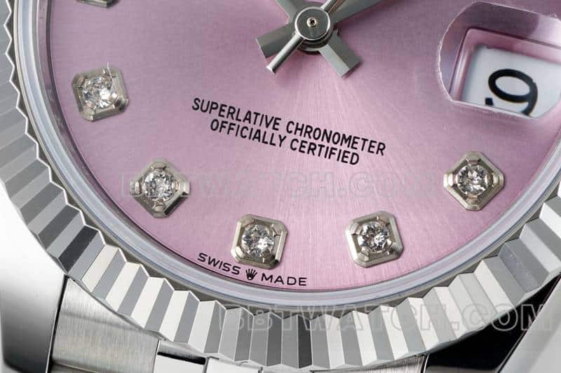 ARF FactoryRolex log 1:1top-tier pink plate 31mm five grid link 278274front live photo