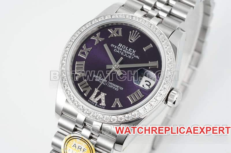 ARF FactoryRolex log top-tier 1:1high-quality purple plate diamond bezel31mm five grid link 278289front live photo