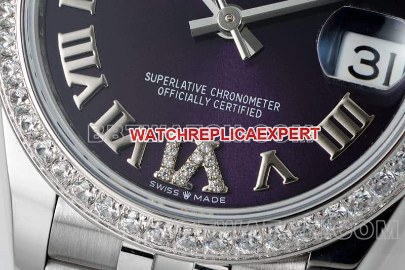 ARF FactoryRolex log top-tier 1:1high-quality purple plate diamond bezel31mm five grid link 278289front live photo