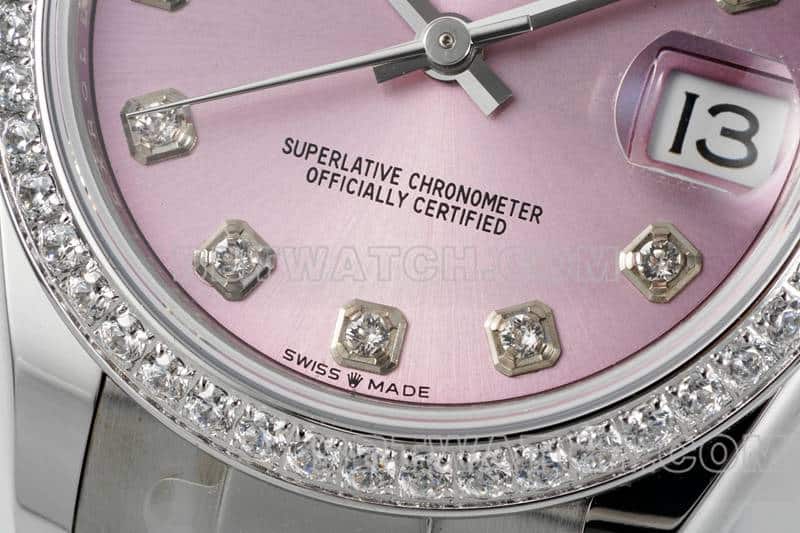 ARF factory Rolex log top one to one high imitation powder disk diamond ring 31mm three compartment link 278289 front real picture