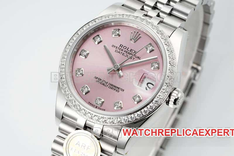 ARF FactoryRolex log top-tier pink plate diamond bezel31mm five grid link 278289front live photo